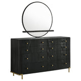 Arini Black 8-Drawer Bedroom Dresser with Mirror by Coaster at Eve Furniture