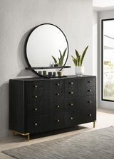 Arini Black 8-Drawer Bedroom Dresser with Mirror by Coaster at Eve Furniture