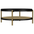 Arini Black Round Coffee Table With Storage Shelf by Coaster at Eve Furniture