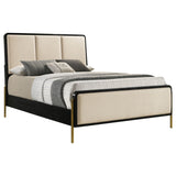 Arini Cream and Black Eastern King Panel Bed by Coaster at Eve Furniture