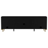 Arini Black Rattan Cane 2-Door TV Stand Media Console by Coaster at Eve Furniture