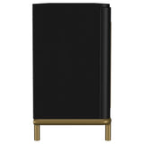 Arini Black Rattan Cane 2-Door TV Stand Media Console by Coaster at Eve Furniture