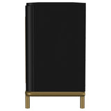 Arini Black Rattan Cane 2-Door TV Stand Media Console by Coaster at Eve Furniture