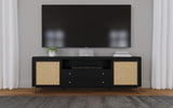 Arini Black Rattan Cane 2-Door TV Stand Media Console by Coaster at Eve Furniture