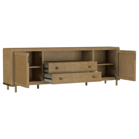 Arini Sand Wash Rattan Cane 2-door TV Stand Media Console by Coaster at Eve Furniture