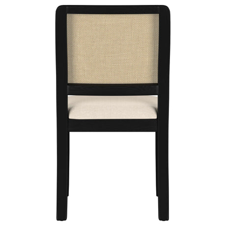Arini Rattan Cane Dining Side Chair Black, Set of 2 by Coaster at Eve Furniture