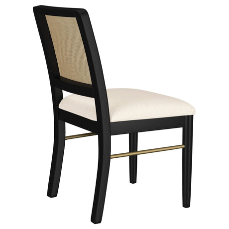 Arini Rattan Cane Dining Side Chair Black, Set of 2 by Coaster at Eve Furniture