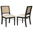 Arini Rattan Cane Dining Side Chair Black, Set of 2 by Coaster at Eve Furniture