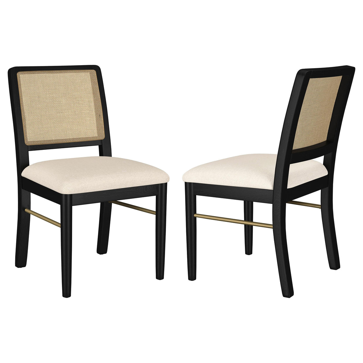 Arini Rattan Cane Dining Side Chair Black, Set of 2 by Coaster at Eve Furniture