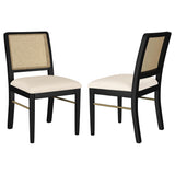 Arini Rattan Cane Dining Side Chair Black, Set of 2 by Coaster at Eve Furniture