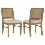 Arini Rattan Cane Dining Side Chair Sand Wash, Set of 2 by Coaster at Eve Furniture