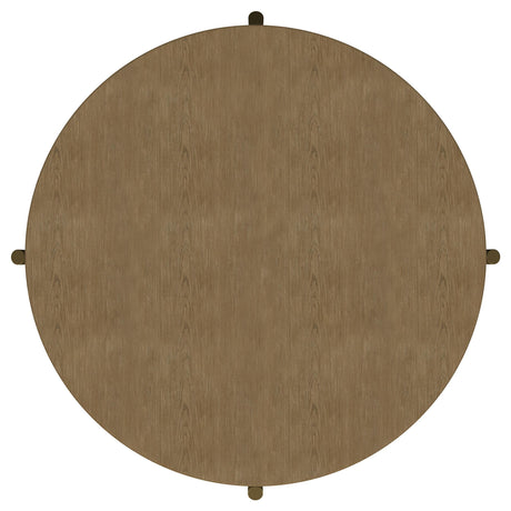 Arini Sand Wash Round Coffee Table With Storage Shelf by Coaster at Eve Furniture