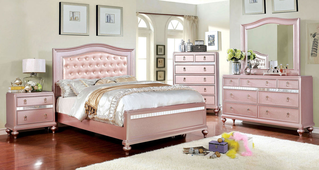Ariston Rose Gold Twin Bed by Furniture of America at Eve Furniture