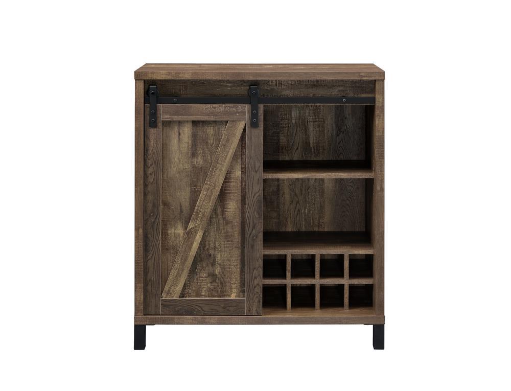 Arlington Rustic Oak Bar Cabinet with Sliding Door by Coaster at Eve Furniture