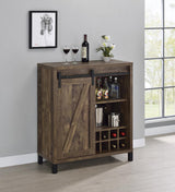 Arlington Rustic Oak Bar Cabinet with Sliding Door by Coaster at Eve Furniture