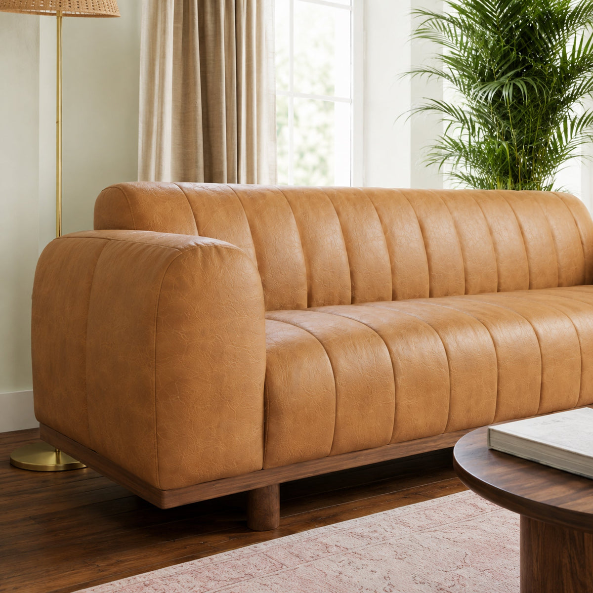 Nebraska Tan Leather Sofa