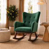 Alistair Green Velvet Rocking Chair by Ashcroft Furniture at Eve Furniture