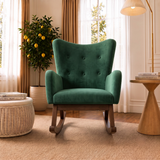 Alistair Green Velvet Rocking Chair by Ashcroft Furniture at Eve Furniture