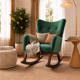 Alistair Green Velvet Rocking Chair by Ashcroft Furniture at Eve Furniture