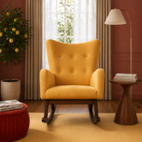 Alistair Yellow Velvet Rocking Chair by Ashcroft Furniture at Eve Furniture