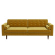 Casey Tufted Back Dark Yellow Velvet Upholstered Sofa