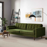 Casey Tufted Back Olive Green Velvet Upholstered Sofa