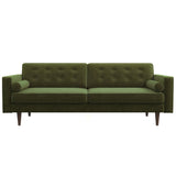 Casey Tufted Back Olive Green Velvet Upholstered Sofa