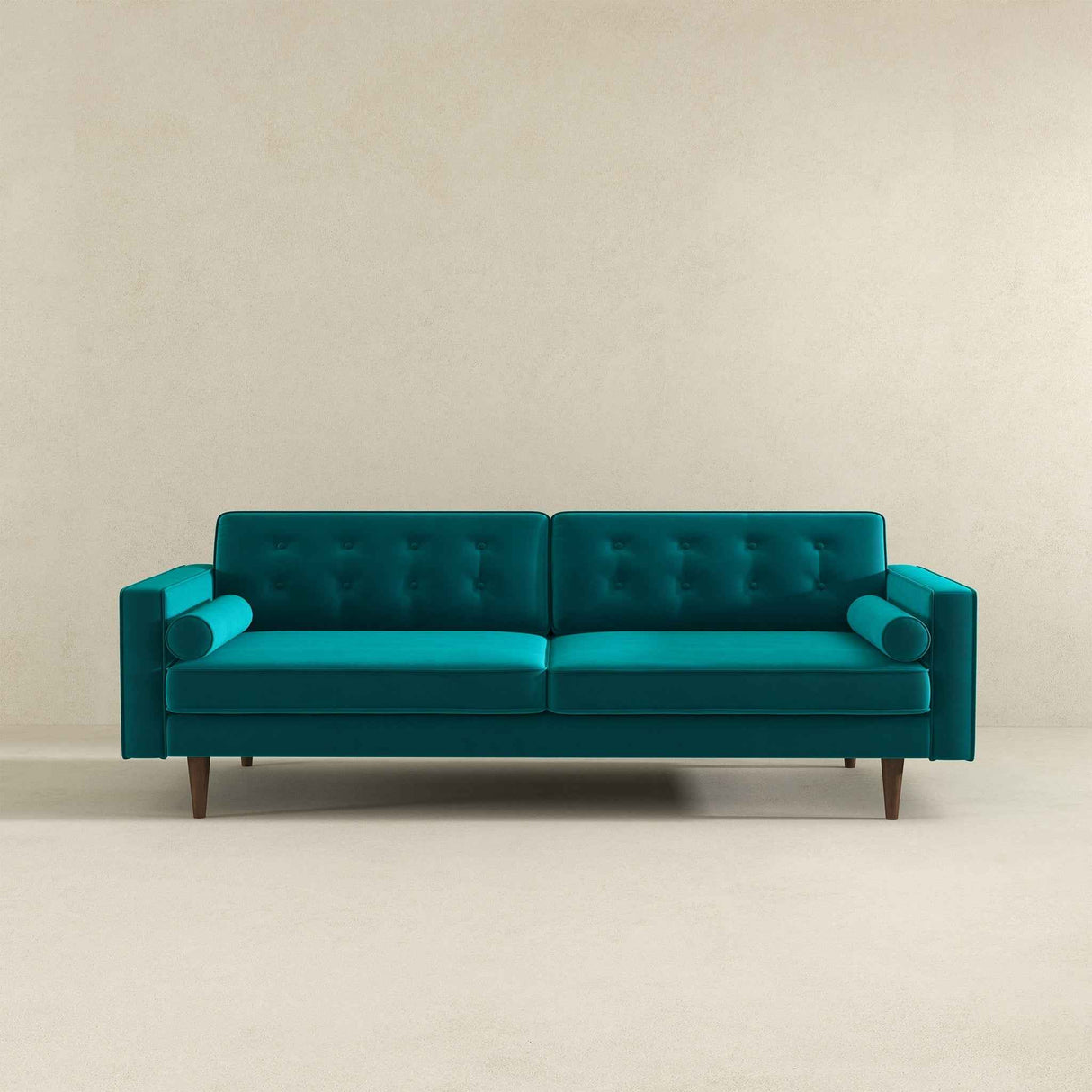 Casey Tufted Back Teal Velvet Upholstered Sofa