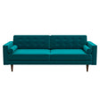 Casey Tufted Back Teal Velvet Upholstered Sofa