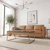 Catherine Genuine Tan Leather Sofa