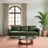Cooperstown Green Leather Sofa