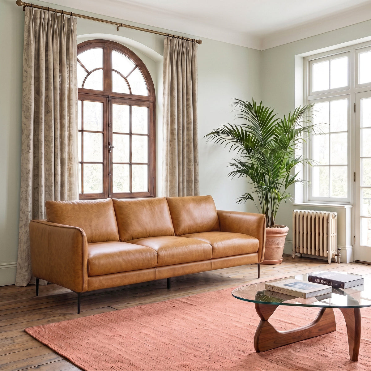 Cooperstown Tan Leather Sofa