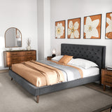 Dillon Grey Velvet Platform Bed (King Size) by Ashcroft Imports at Eve Furniture