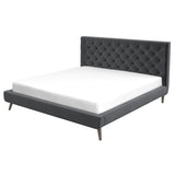 Dillon Grey Velvet Platform Bed (King Size) by Ashcroft Imports at Eve Furniture