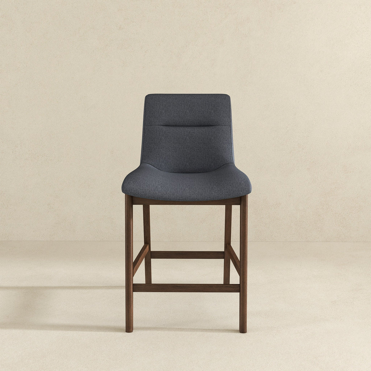 Langlade Fabric Upholstered Counter Stool in Gray (Set of 2)