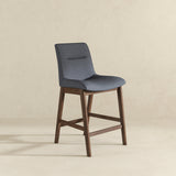 Langlade Fabric Upholstered Counter Stool in Gray (Set of 2)