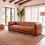 Maine Brown Leather Sofa