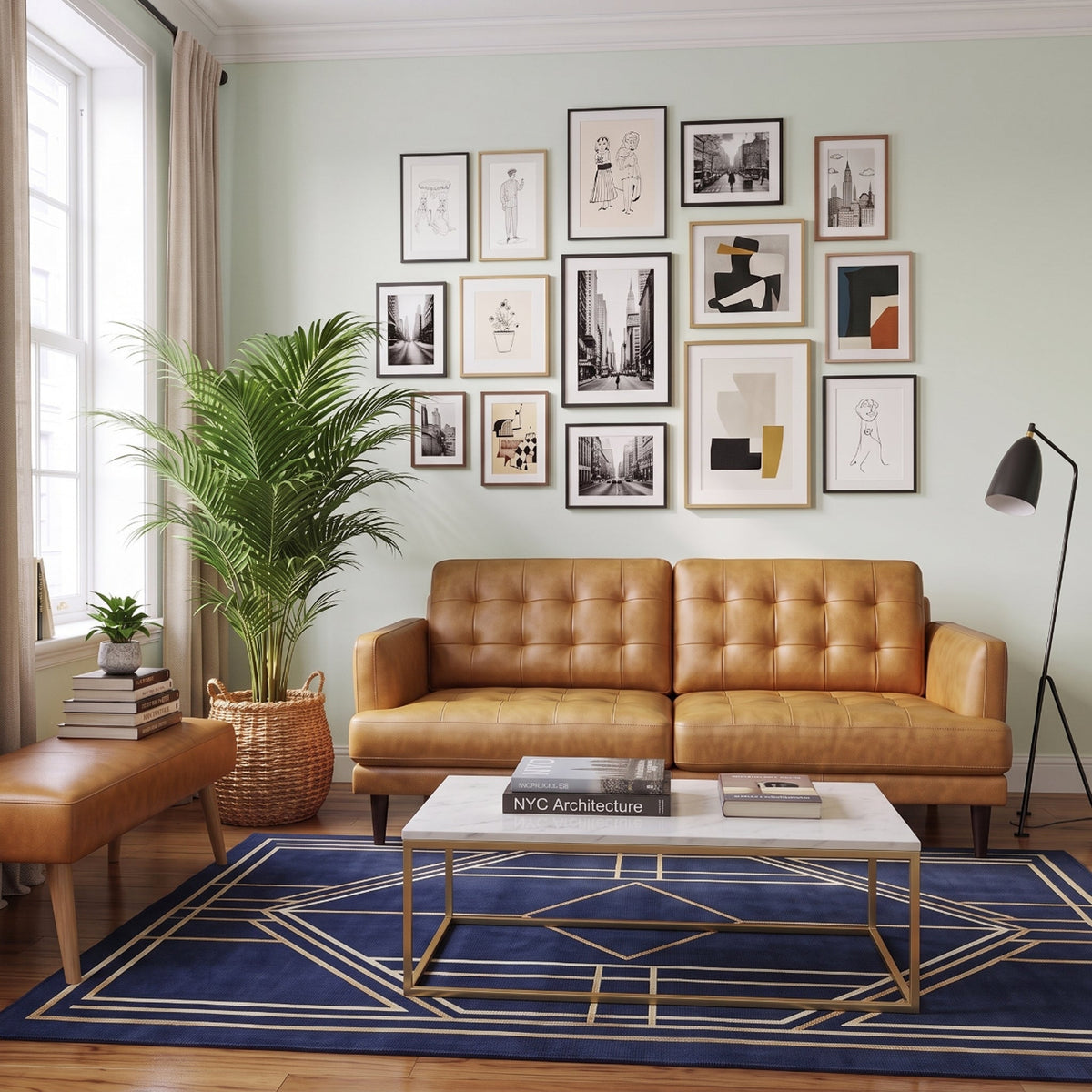 Montana Tan Leather Sofa