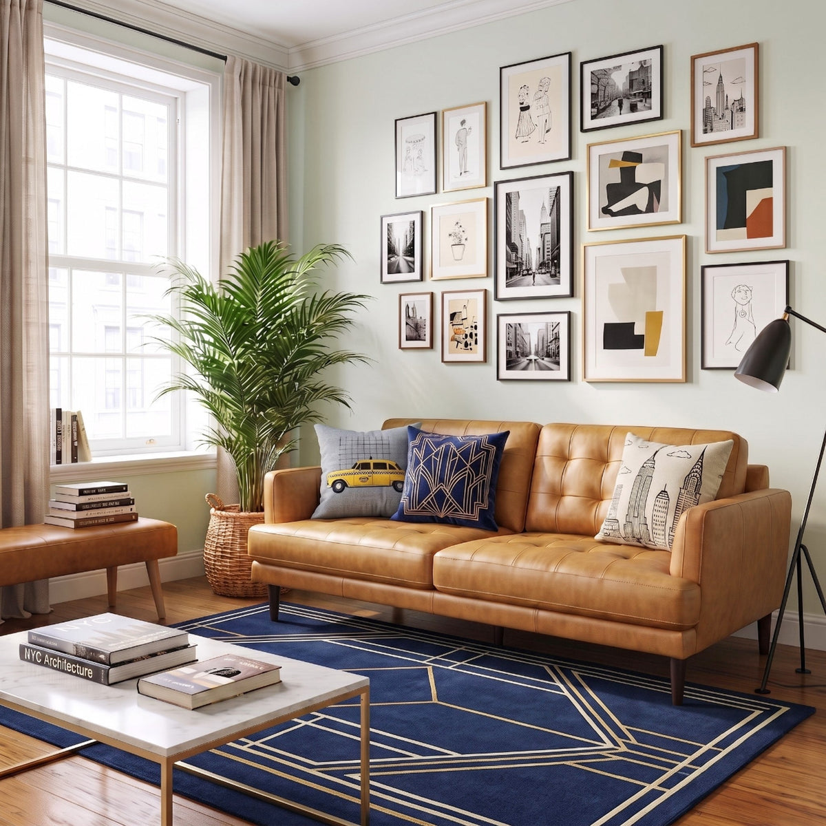 Montana Tan Leather Sofa