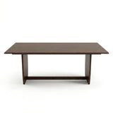 Preston Solid Wood Dining Table with Trestle Base in Warm Walnut Finish