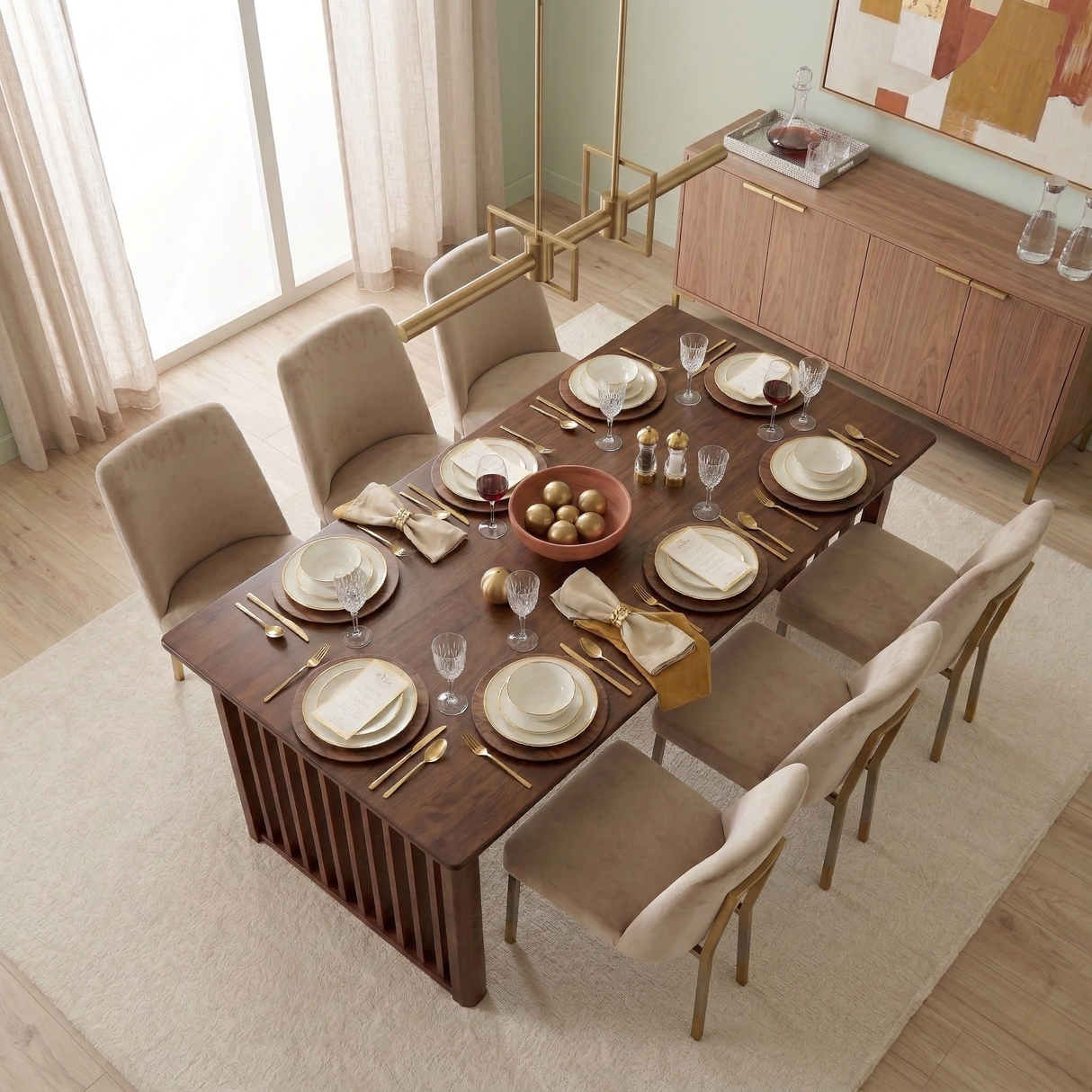 Sonoma Solid Wood Rectangular Dining Table with Slab Leg Base by Ashcroft Imports at Eve Furniture