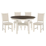 Asher Antique White/Brown Dining Set by Homelegance at Eve Furniture