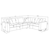 Ashford Greige Chenille Upholstered Sleeper Sectional Sofa by Coaster at Eve Furniture