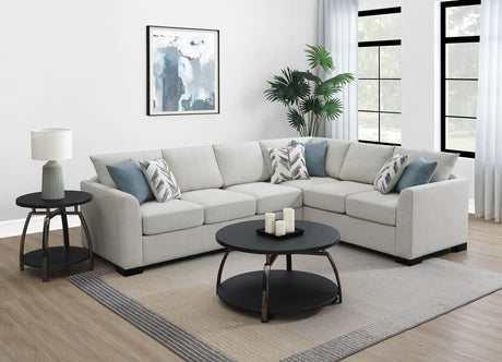 Ashford Greige Chenille Upholstered Sleeper Sectional Sofa by Coaster at Eve Furniture