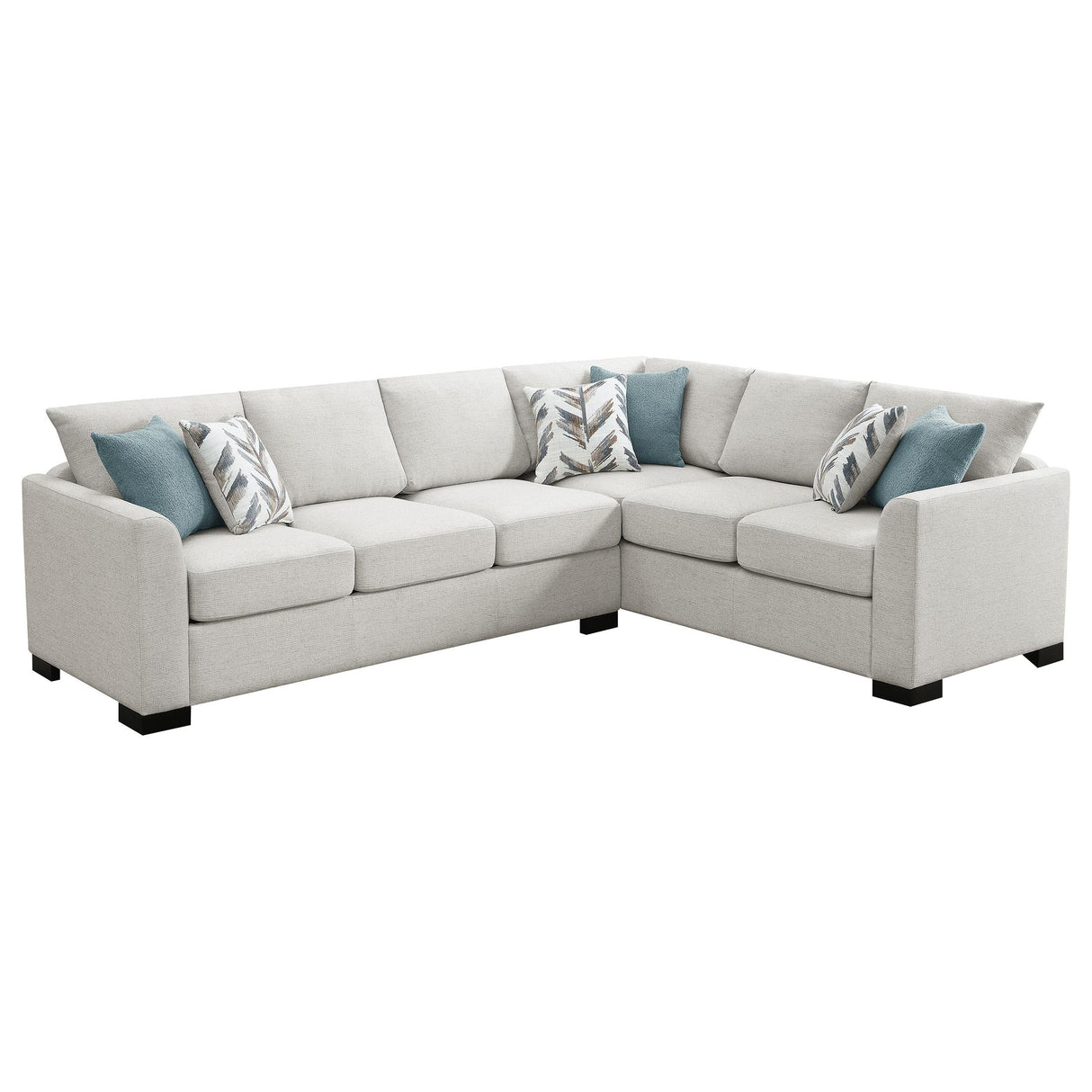 Ashford Greige Chenille Upholstered Sleeper Sectional Sofa by Coaster at Eve Furniture