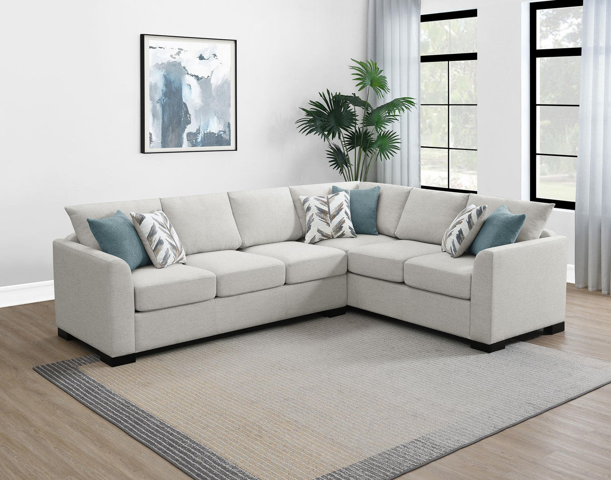 Ashford Greige Chenille Upholstered Sleeper Sectional Sofa by Coaster at Eve Furniture