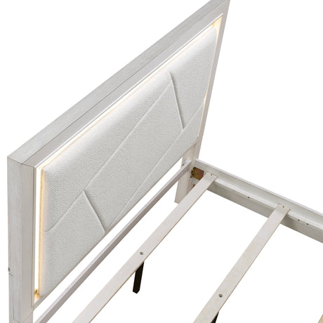 Asteria Antique White King Panel Bed by Homelegance at Eve Furniture