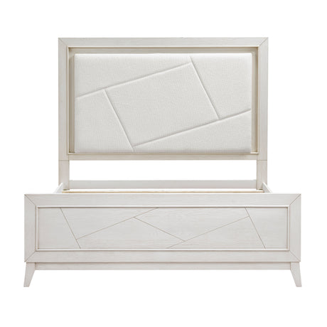 Asteria Antique White King Panel Bed by Homelegance at Eve Furniture