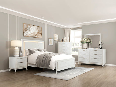 Asteria Antique White King Panel Bed by Homelegance at Eve Furniture