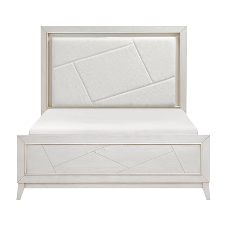 Asteria Antique White King Panel Bed by Homelegance at Eve Furniture